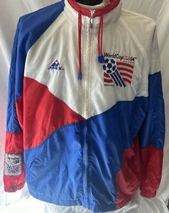 Vintage 90s Apex One 1994 World Cup Soccer USA Red White Blue Jacket Mens XL - Picture 1 of 19