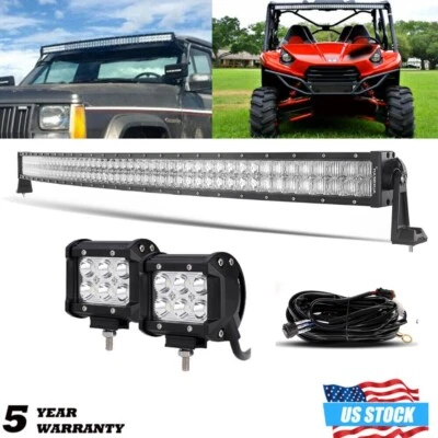 50" Curved LED Work Light Bar Combo+ 4" Pods + Wiring For Ford Ranger 1993-2011 Foto 1 de 4