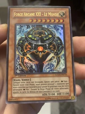 Yugioh   Arcana Force XXI - The World lodt-en016  Ultra Rare French misprint hot - Image 1 of 4