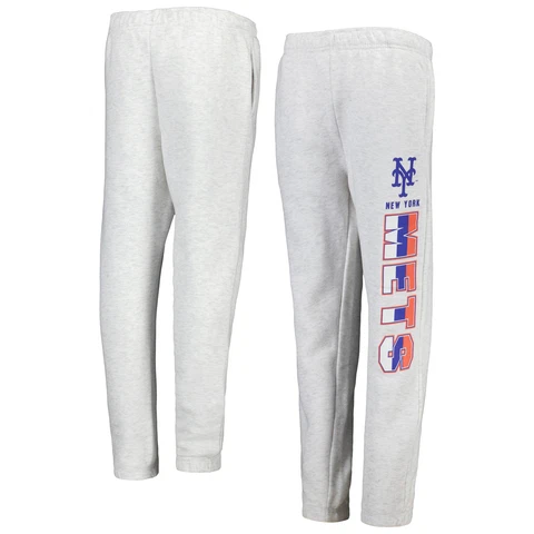 Youth Ash New York Mets Game Time Fleece Pants Cover