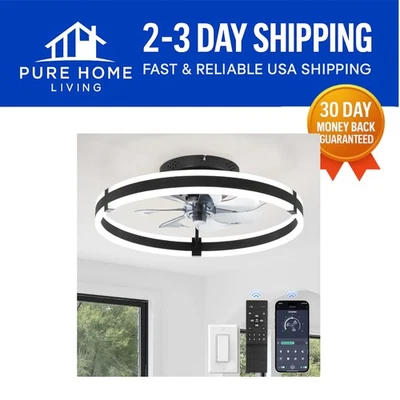 Versatile Ceiling Fan Light, Remote Control, 6 Speeds & Smart Timer Function - Image 1 of 4