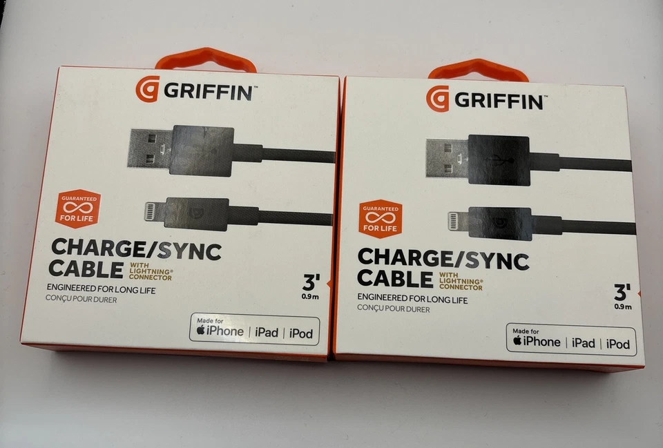2 Griffin USB-C to USB-C Charge Sync Cable Model GC41635 TWO PACK