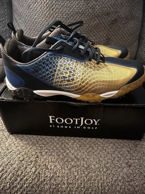 Footjoy Freestyle 2.0 Men’s Golf Shoes Waterproof With Box 11 W Yellow Blue Ex - Image 1 of 4