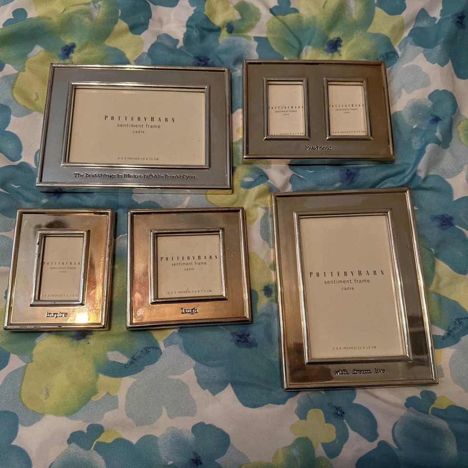 Vtg Pottery Barn Silver Plated Sentimental Frames 6X4 & 4X6 And More Please See - Image 1 of 4