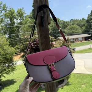 Isadora Italian Leather Purple & Pink Crossbody Purse Shoulder Bag NWOT - Picture 1 of 24