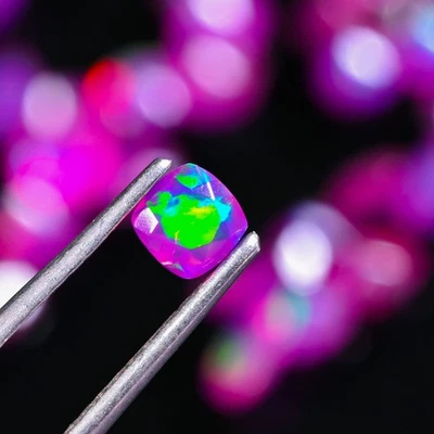 Ópalo etíope rosa natural 6,10 quilates facetado cuadrado piedra preciosa suelta tamaño 4x2 mm Foto 1 de 3