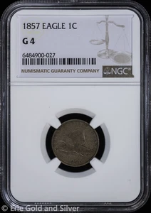 1857 1C Flying Eagle Small Cent NGC G 4 - Picture 1 of 4