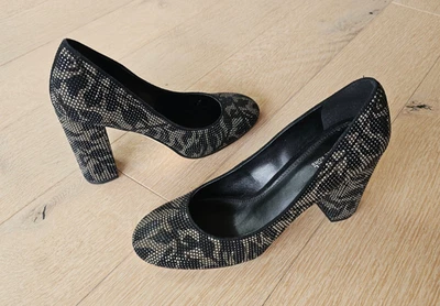 Mujer Michael Kors Jamie Bomba Tachonado Tacón Bloque Estampado Floral Negro Talla 7.5 Foto 1 de 4