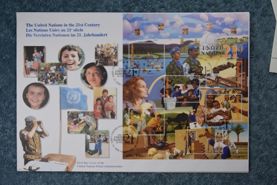 2000 UN in the 21st Century Large Form FDC - New York Full Sheet - Image 1 of 1