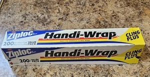 Vintage Dow Ziploc Handi-Wrap Plastic Film Cling Plus 200 Sq ft Sealed 1997 - Picture 1 of 5