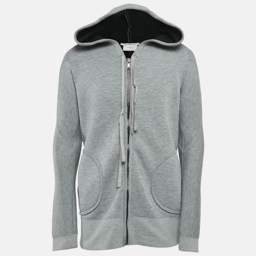 Givenchy Felpa con cappuccio e zip in neoprene grigio S