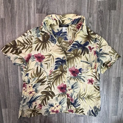 Blusa para mujer Jones New York floral tropical con botones Foto 1 de 4