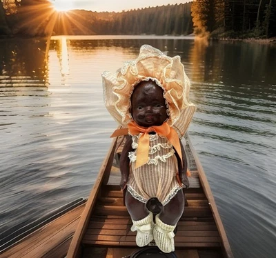 Rare AGD Allied Grand Doll 8.5” Black Composition Baby - Image 1 of 4