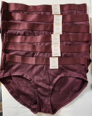 Auden Hipster Mujer Mediana (8-10) Lote de 6 Pack Ropa Interior Nueva Acanalada Muy Cómoda Foto 1 de 4