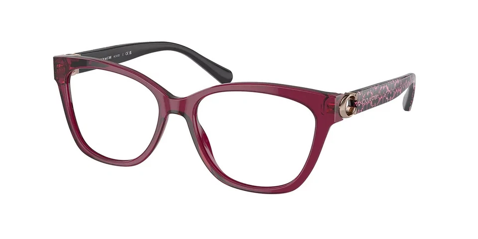 Coach HC6120 5604 Eyeglasses Women's Transparent Ruby Full Rim Cat Eye 54mm