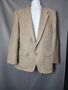 Vintage Farah Clothing Co Herren 42R Blazer Wolle Tweed Ellenbogen Patches Freizeit Priorität - Bild 1 von 24