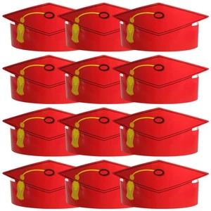 12pcs Paper Graduation Crowns Caps Graduation Paper Hats for Kid Children - Picture 1 of 12