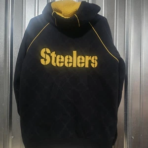 NFL Pro Line Men Pittsburg Steelers Gridiron AOP Stitched Full Zip Sherpa Hoodie - Picture 1 of 10
