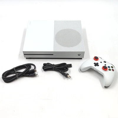 Microsoft Xbox One S 500GB Console w/ White Controller & Cables (1681) RFB OB - Image 1 of 4