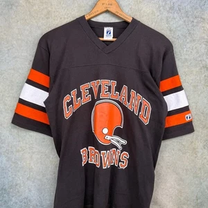 Camiseta De Colección Años 80/90 Cleveland Browns Media Manga Talla L Logo 7 NFL Rayas Marrón - Imagen 1 de 6