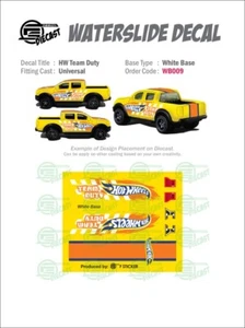 WB 009 BASE BLANCA Calcomanías de tobogán HW EQUIPO DUTY Para fundición a presión personalizada 1:64 - Imagen 1 de 5
