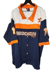 Camiseta deportiva de béisbol Brooklyn Xpress camisa a presión talla XXL ropa de calle hip-hop - Imagen 1 de 7