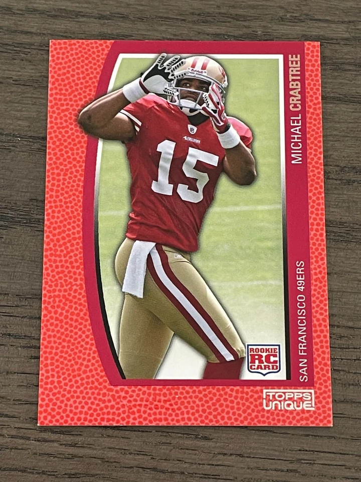 2009 Topps Unique Red Michael Crabtree Rookie #180 San Francisco 49ets /799 - Image 1 of 2