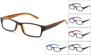Spring Temple Clear Lens Fashion Glasses w / Two Toned Frame - Imagen 1 de 23