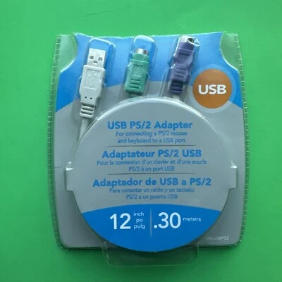  Dynex DX-USBPS2 USB-to-PS/2 KVM Mouse Keyboard Port Adapter Cable Converter - Image 1 of 2