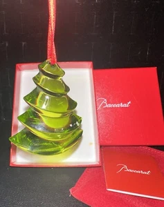 BACCARAT Christbaumschmuck Tanne grün Kristall rot Box - Bild 1 von 7