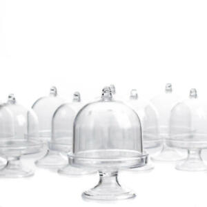Factory Direct Craft Clear Acrylic Dome Top Pedestal Cloches | 12 Cloches