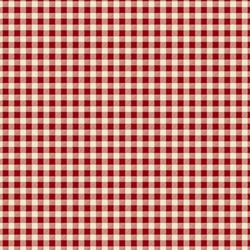 HENRY GLASS & CO. Garnets and Gingham Large Gingham Garnet Cream by Kim Diehl Henry Glass 1/2Yard