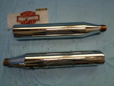 Harley Davidson Softail OEM 107 botes de escape tubo con escudo Low Rider cromo Foto 1 de 4