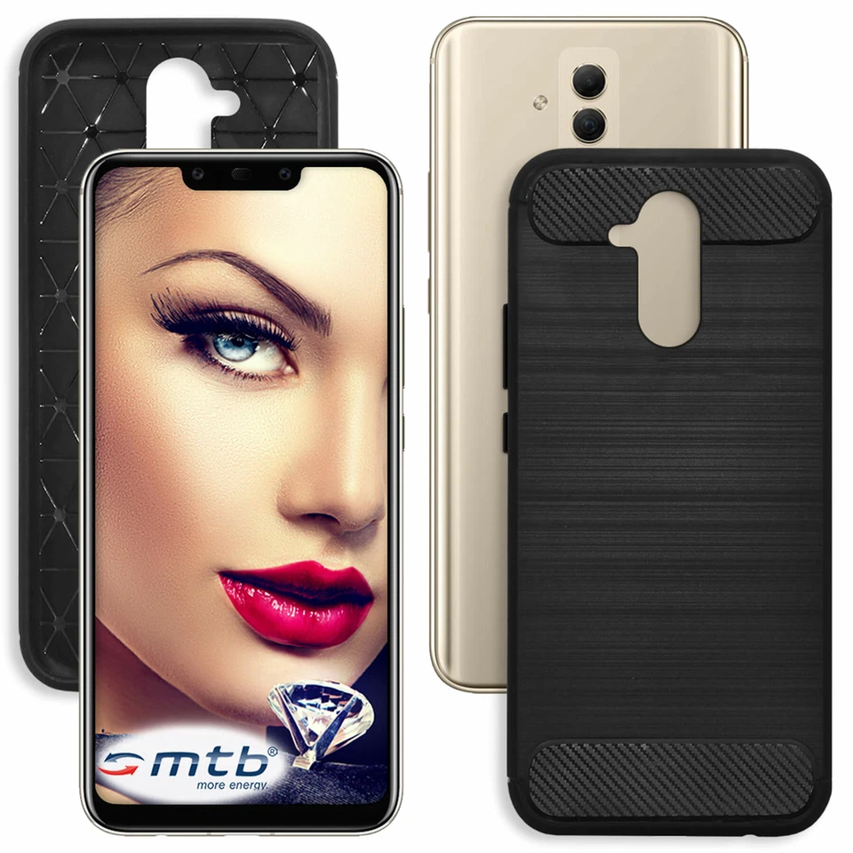 Custodia di TPU per Huawei Mate 20 lite (SNE-LX1/LX2/LX3) - nero (carbonstyle) - Immagine 1 di 1