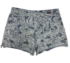 NoBo No Boundaries Women's Light Wash Paisley Cut Off Shorts Size 17 - Picture 1 of 9