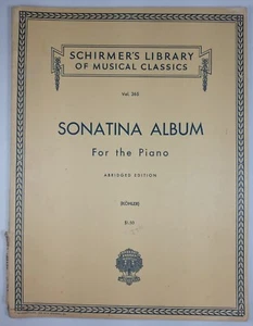 Schirmers Library Classic 265 Sonatina Album Piano Vintage Sheet Music Book 1939 - Picture 1 of 7