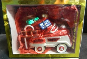 Vintage mundgeblasenes Glas Feuerwehrauto Ornament SSFD #88 4" x 5,25" x 2,5" Excell - Bild 1 von 8