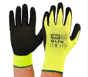 Pro Choice Hi Vis Yellow LFN Latex Foam Glove Anti Static Liner Hand Protection - Picture 1 of 6
