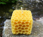 Bougie cube en nid d'abeille, cire d'abeille entièrement naturelle, faite à la main aux États-Unis, peigne à miel cire d'abeille