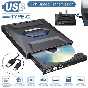 Laptop Desktop PC Windows 10/11 Mac USB 3.0 External CD DVD Drive Burner Player - Picture 1 of 12