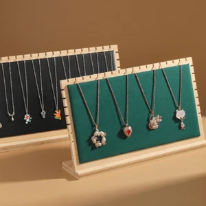 2x Wooden Freestanding Necklace Easel Necklace Bracelets Sweater Chains Display - Picture 1 of 9
