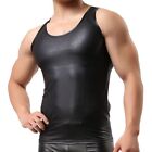 Stylish Sleeveless T Shirt Crop Top For Men Faux Leather Vest Undershirt