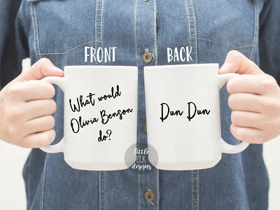 LITTLE ELK DESIGNS; UNBRANDED; HANDMADE Law and Order Special Victims Unit Coffee Mug , Dun Dun , Olivia Benson Mug , Ol