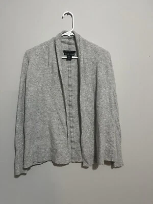 Cárdigan TAHARI Gris Puro Lujo Cachemira Frente Abierto M Informal Carrera Todos los Días Foto 1 de 4