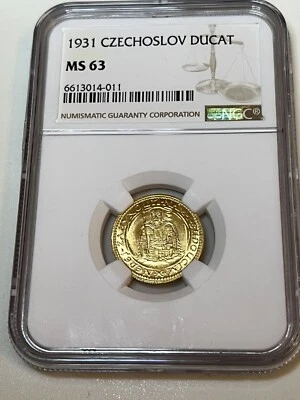 1931 Czechoslovakia Ducat/Dukat Gold Coin Graded MS63 by NGC - Image 1 of 2