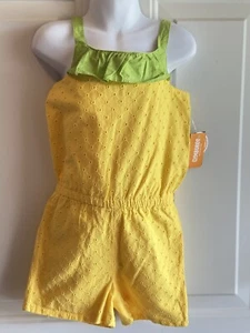 NWT Gymboree Pineapple Punch Yellow Eyelet Ruffle Shorts Romper Toddler Girls 5T - Picture 1 of 5