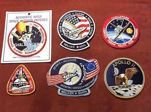 Lot of 6 NASA Space Mission Patches Challenger Apollo Discovery and Others - Picture 1 of 7