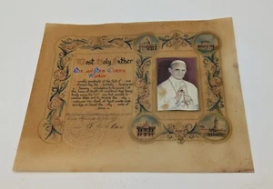 RARE POPE PAUL VI Hand Signed ,Apostolic Blessing, Papal Seal 1964 on Parchment  - Picture 1 of 8
