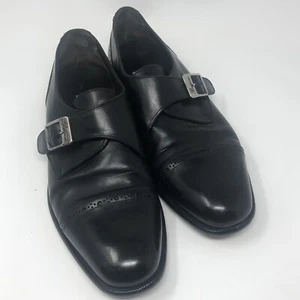 Bragano by Cole Haan Black Monk Strap Dress Shoes 10.5 Buckle Formal Slip On - Picture 1 of 12