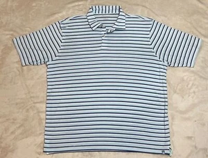 Peter Millar Golf Shirt Mens Size XL Blue Short Sleeve Striped Polo Seaside - Picture 1 of 7